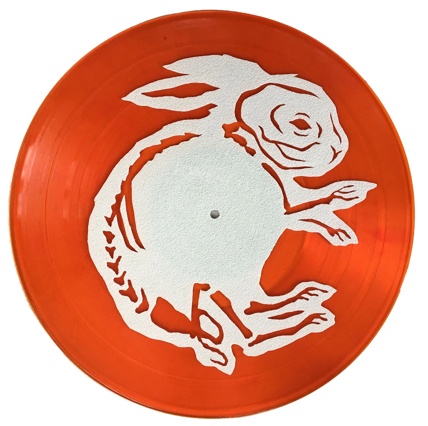 LAPINE II Hand cut grip tape on 12” vinyl record La Bodega Gallery "4 Year Anniversary "