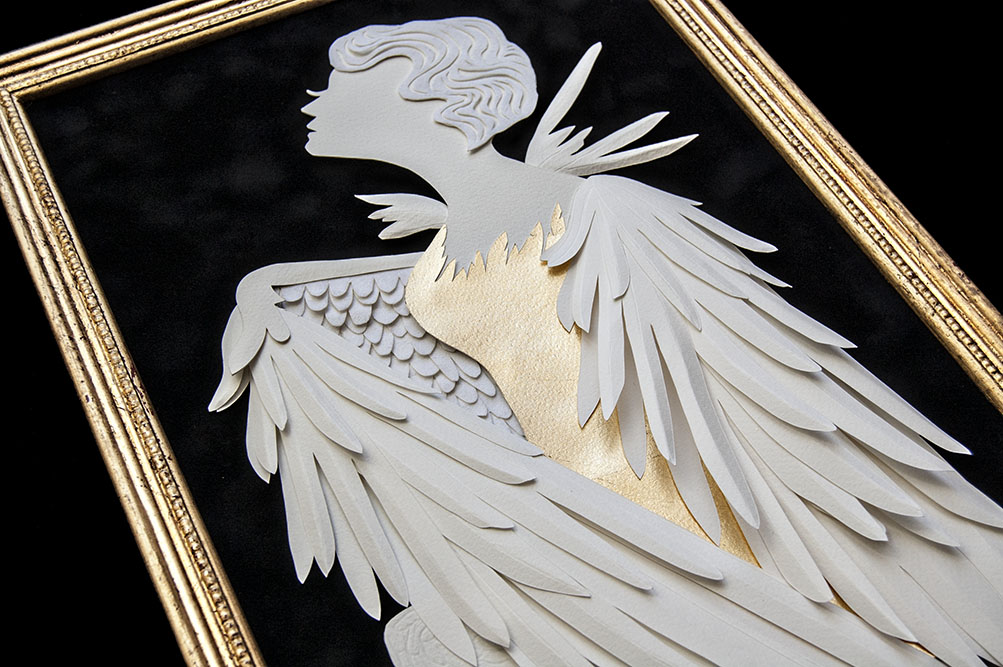  HARPY (DETAIL) Hand cut paper/ Metal Leaf  