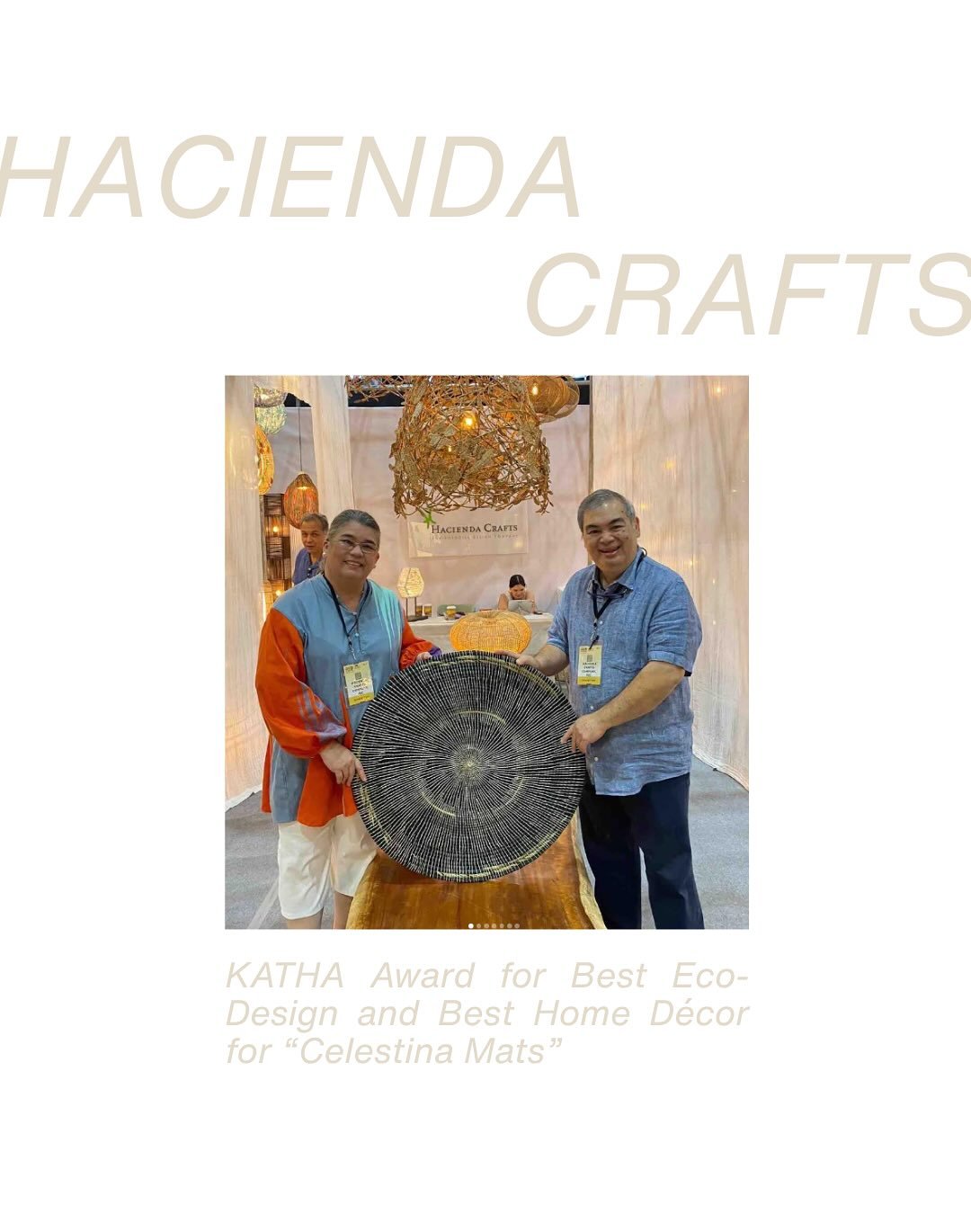 Congratulations to Hacienda Crafts for winning the KATHA Award for Best Product Design for Home/Holiday D&eacute;cor, Houseware, Gifts &amp; Toys for their Celestina Rug at Manila FAME 2025!👏

They also received a Special Citation &ndash; the Eco-De