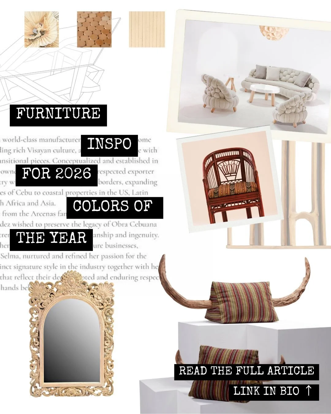 Color trends, craftsmanship, and Cebu-made furniture. Check out our 2026 Color of the Year mood boards and get inspired 🛋️
&lrm; 
Read the full article on the Cebu Furniture Connect blog. Link in bio.