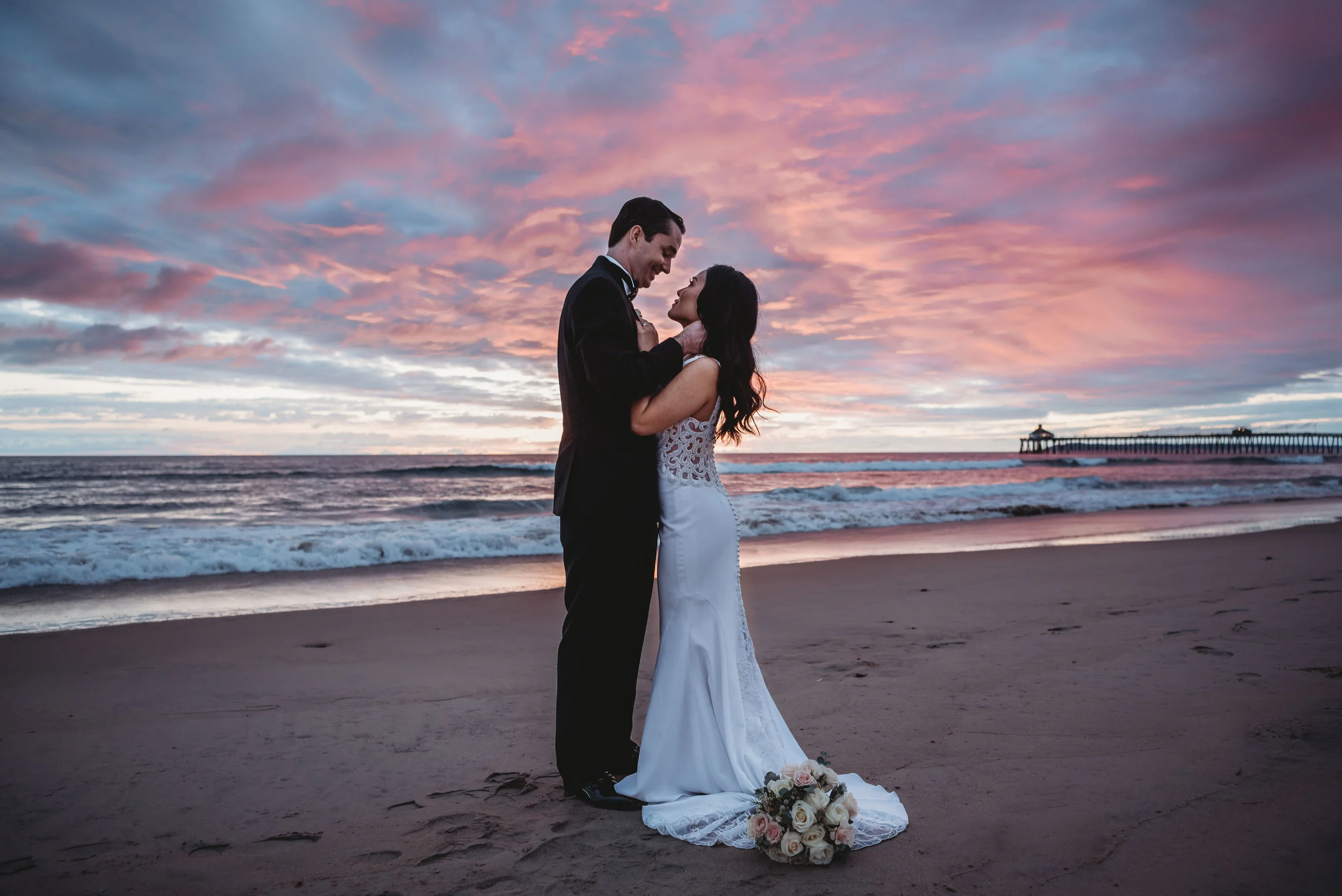 Sunset Imperial Dream Beach Wedding | Joyce + Adam