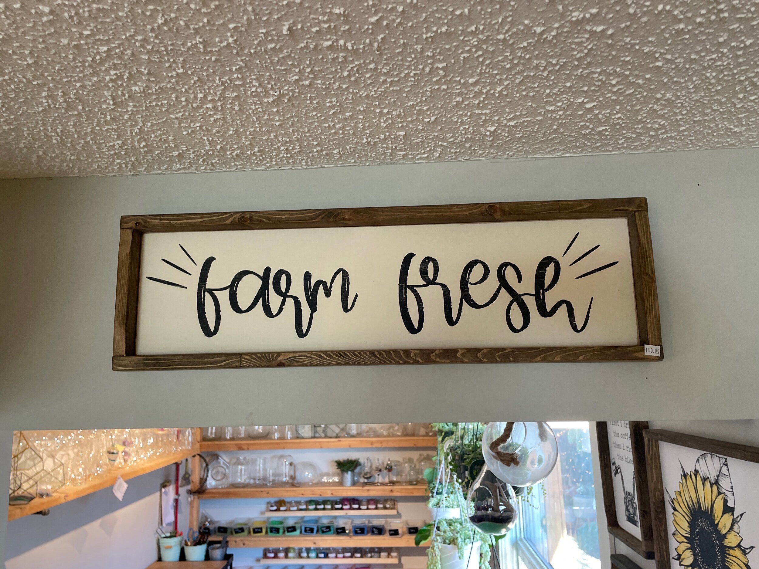 FARM FRESH WOODEN SIGN
