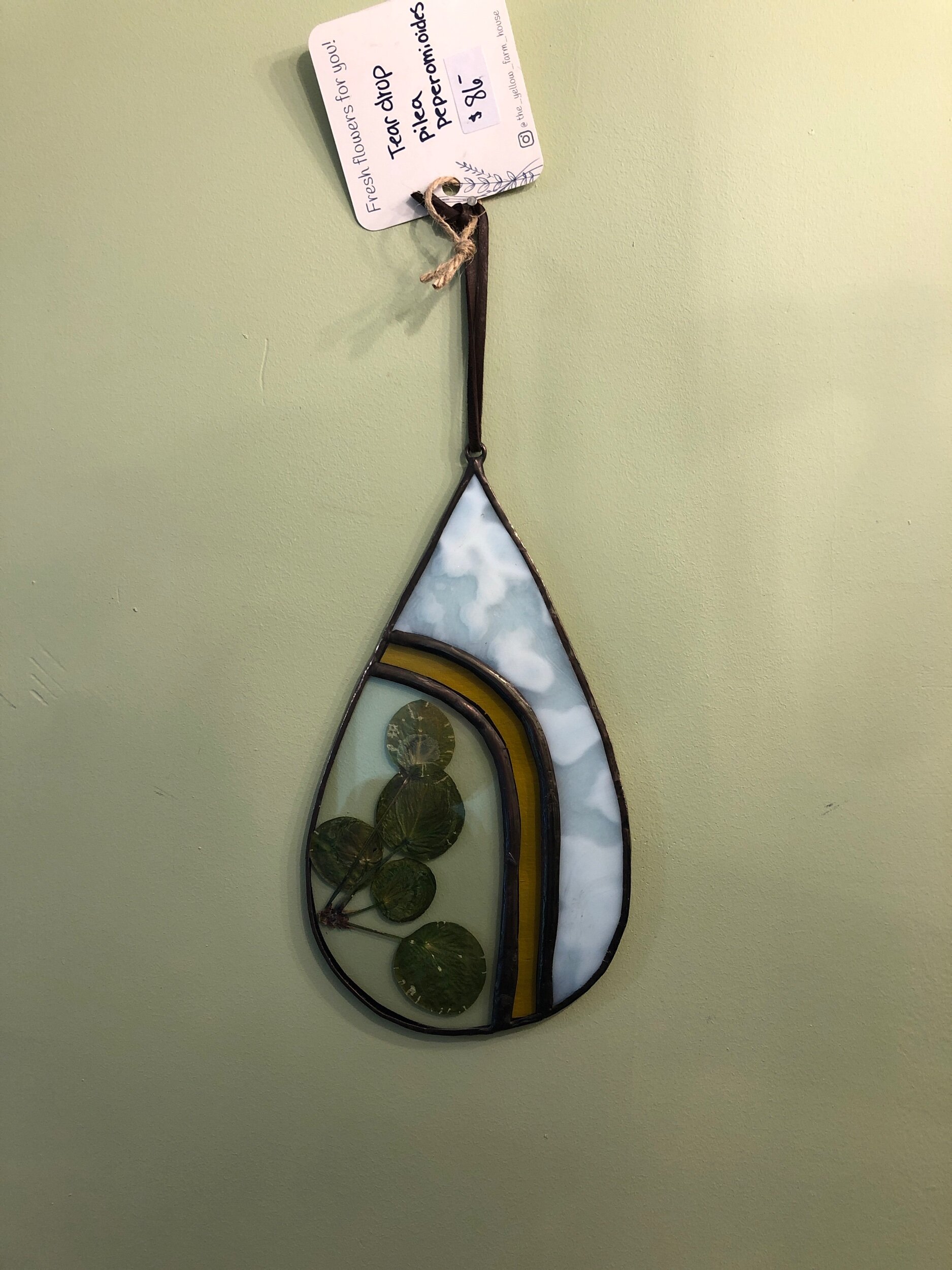 TEAR-DROP SHAPED STAINED GLASS