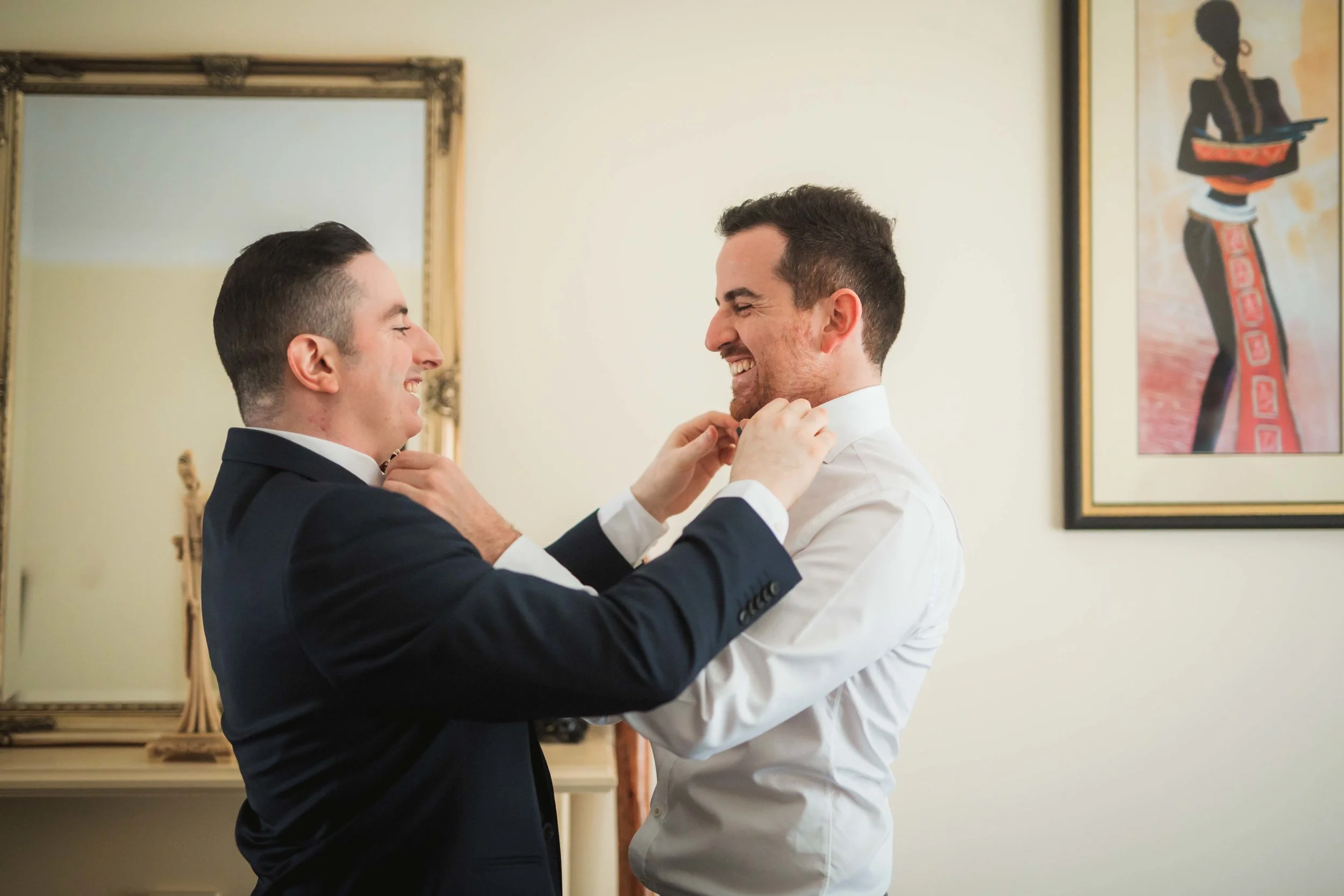 GROOM getting ready