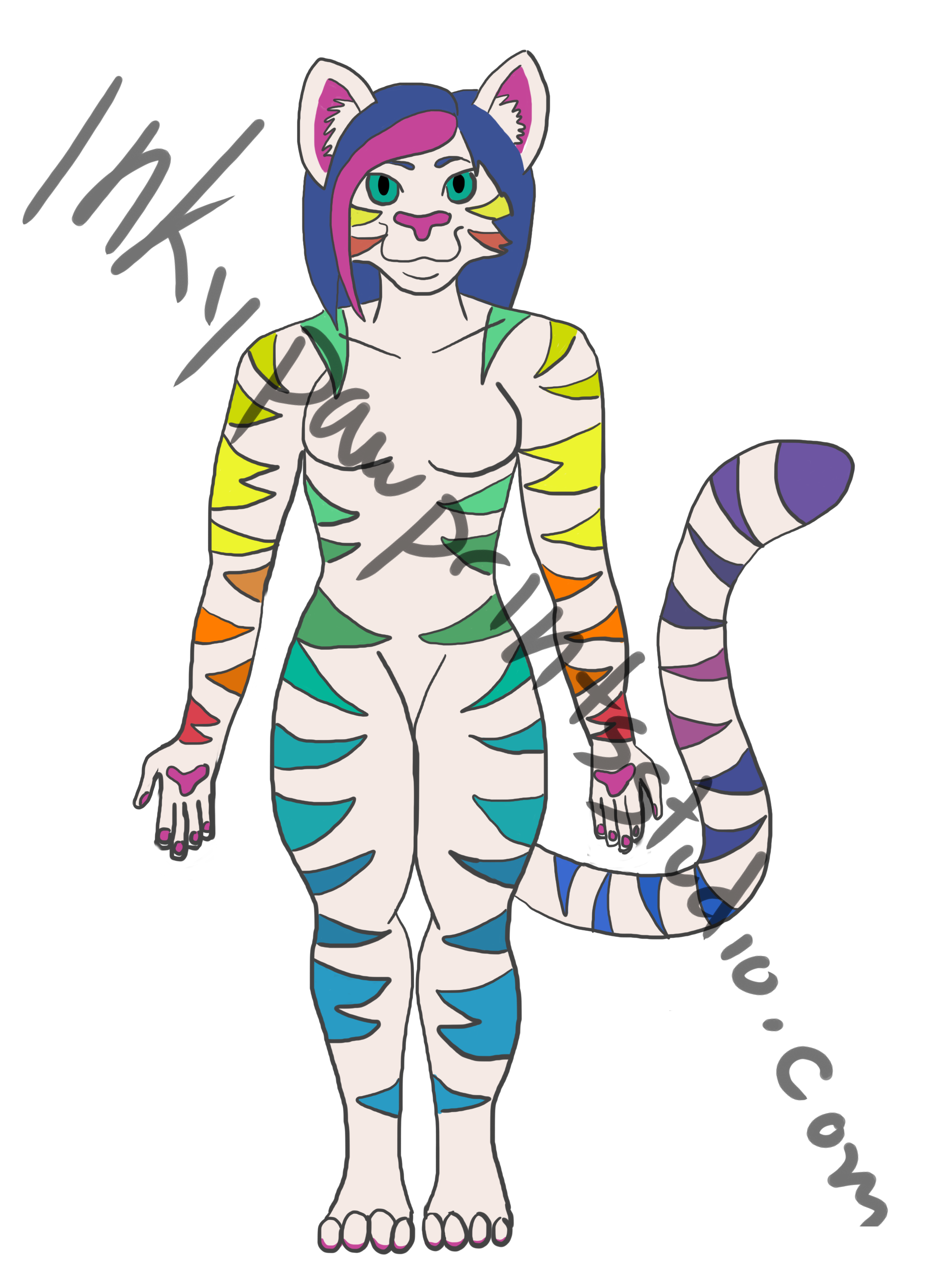 White Rainbow Tigress Character Adopt