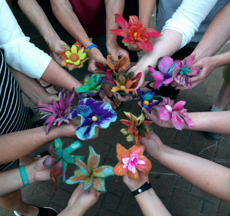 Wet Felted Flowers