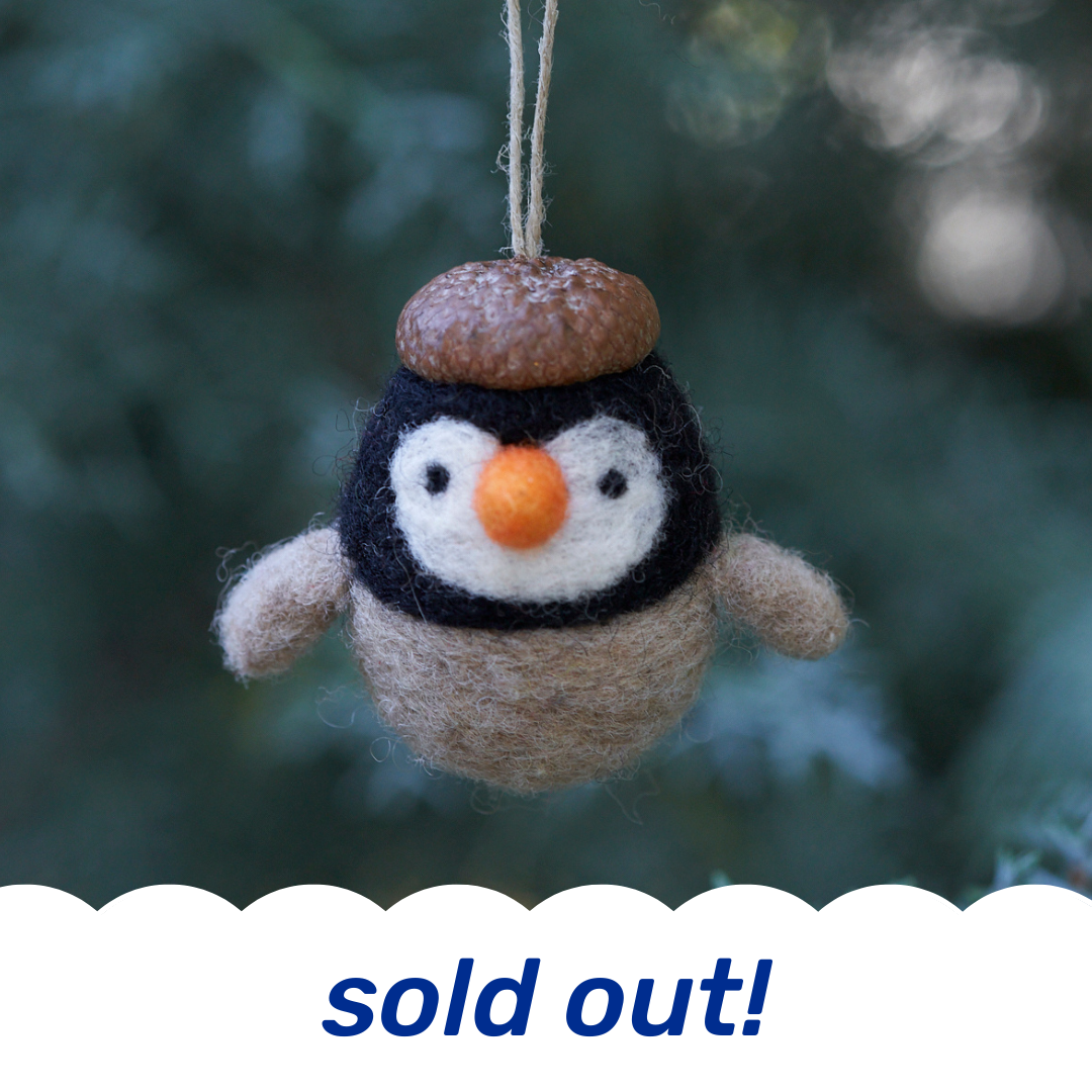 Penguin Ornament Felting *easy for beginners*