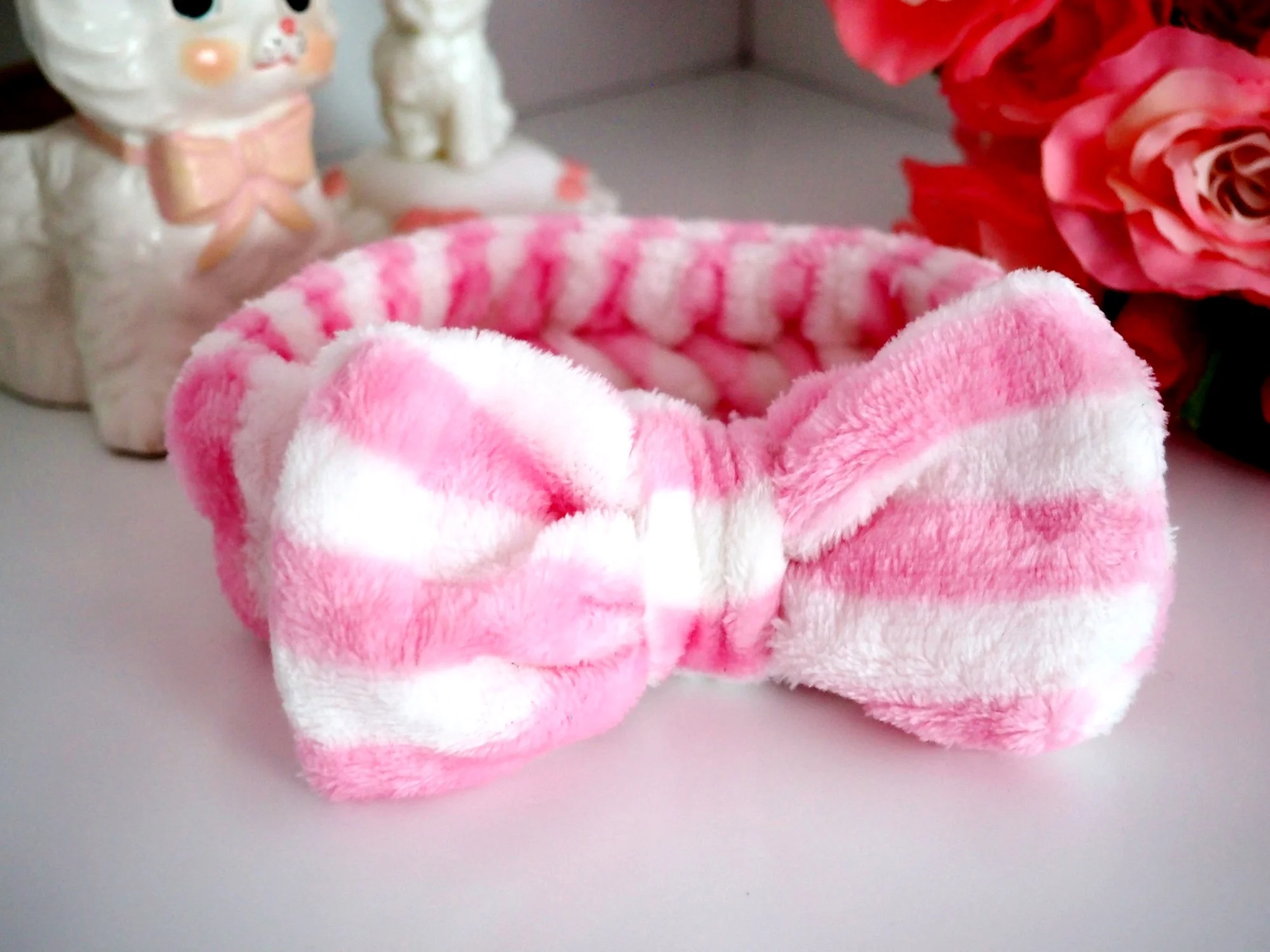Candy Pink Stripe Bath Headband _copy.jpg