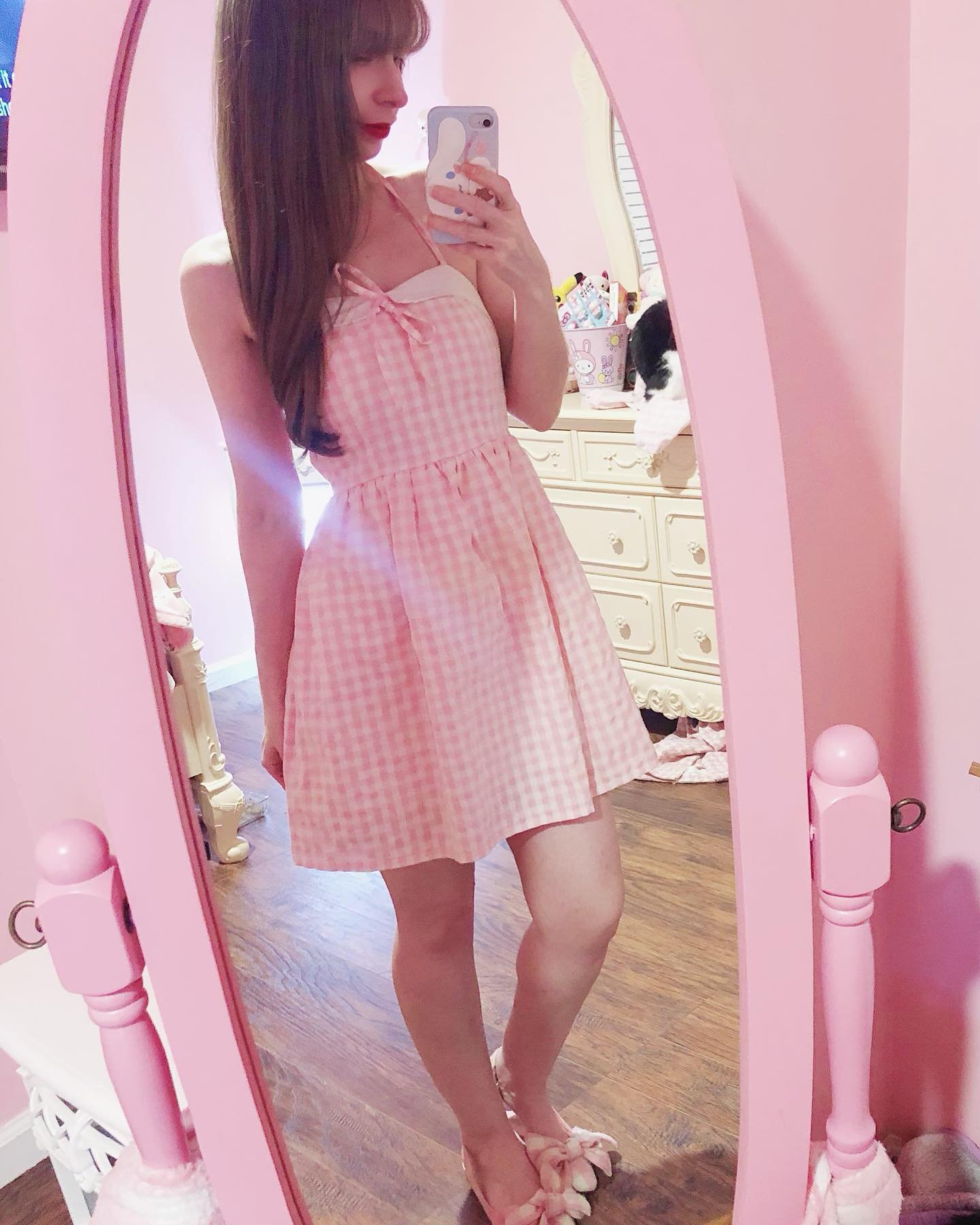 ˚˖𓍢ִ໋🌷͙֒✧˚.🎀༘⋆ Haven&rsquo;t worn this dress in forever! I just have two pounds to go till I reach my goal. I just feel so much more happy, healthier &amp; comfortable in my clothes since I lost my weight! Gosh, I&rsquo;m growing back my nails, lo