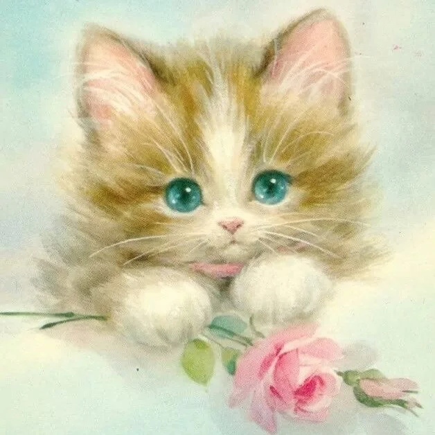 🌲🌸🎀🩷 December is here. 🩷🌲🎀🌸 May this month bring us many happy things, kitty cuddles, lots and lots of money of course, and peace and serenity. 
.
#margaritabloom #kitty #aesthetic #vintage #illustration #vintagestyle #vintageinspired #vintag