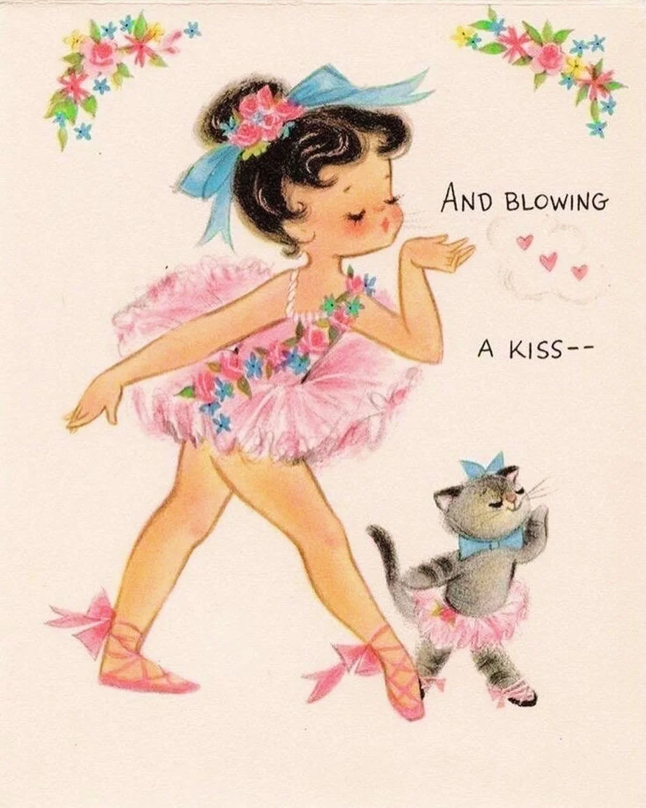Petals &amp; positive vibes with dewy mornings &amp; dreamy days&hellip;. Happy March! 🌸🎀🦢🍓🩷

#march #spring #happymarch #vintageillustration #kitty