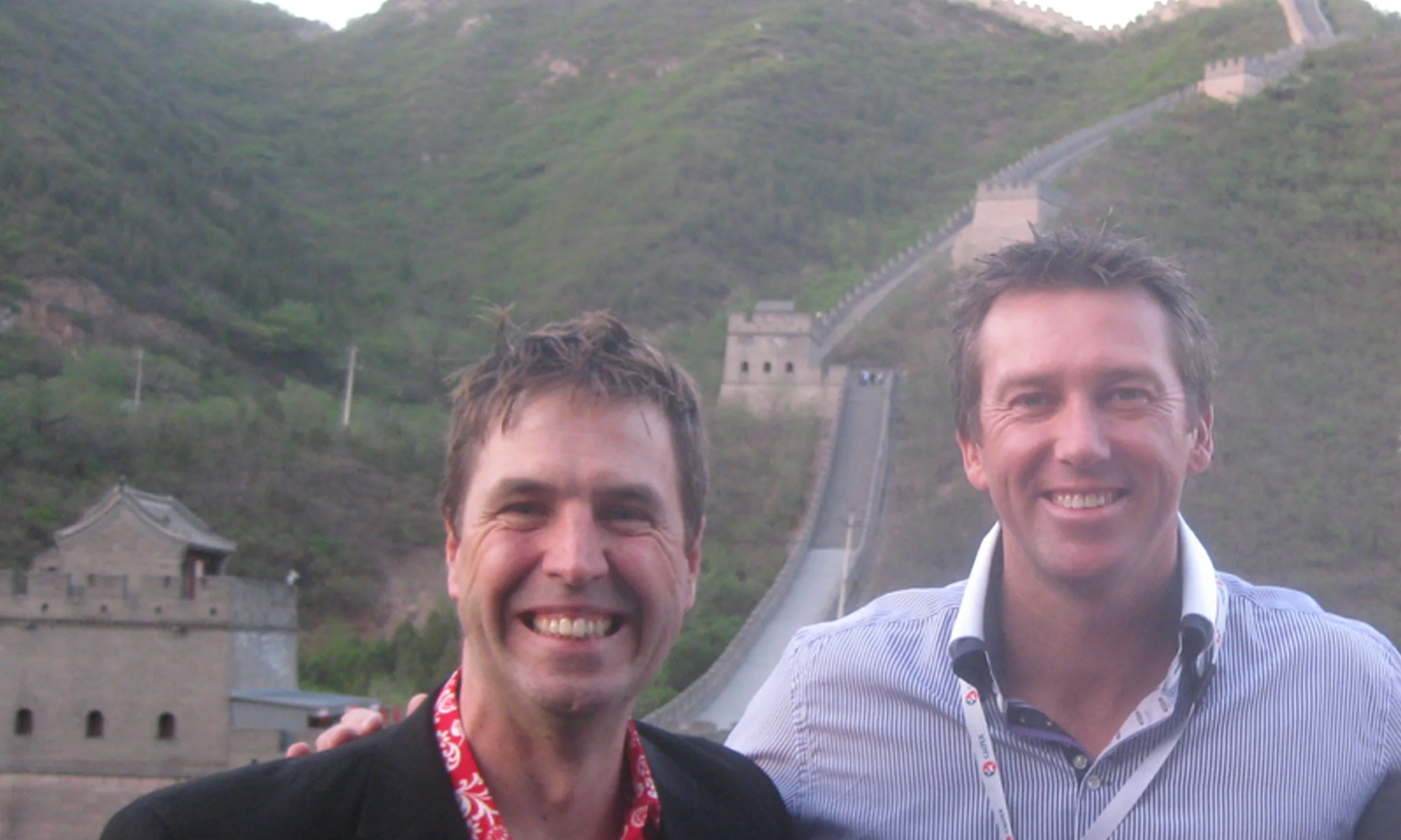 With Glenn McGrath on the Great Wall of China - Beijing