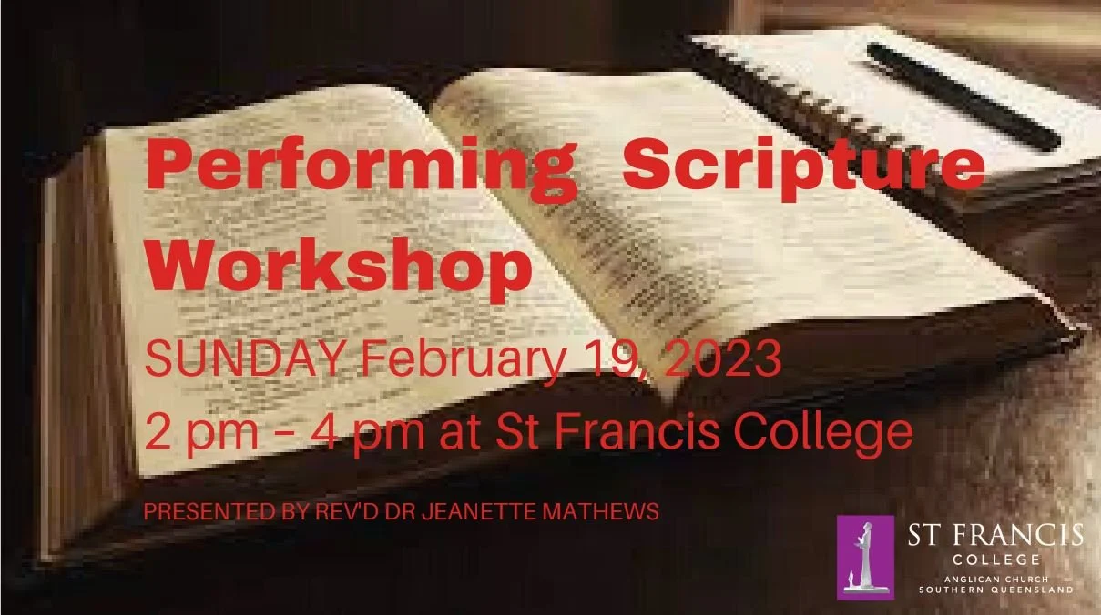 Performing Scripture Workshop with Rev'd Dr Jeanette Mathews