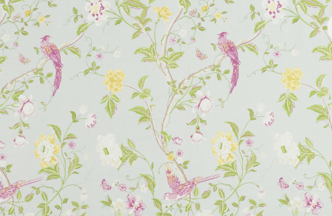 New Laura Ashley Fabric Table Runner 78" x 12" Summer Palace Duck Egg Floral