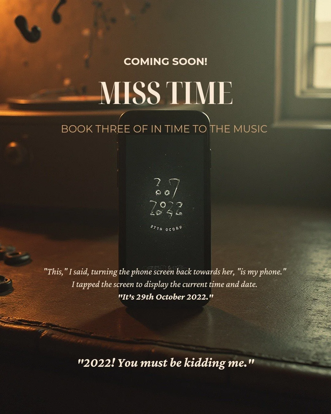 Are you ready? There's going to be...

DRUM ROLL!

Time travel.

Books2read.com/misstime

#timetravel #timetravelbooks #bookscomingsoon