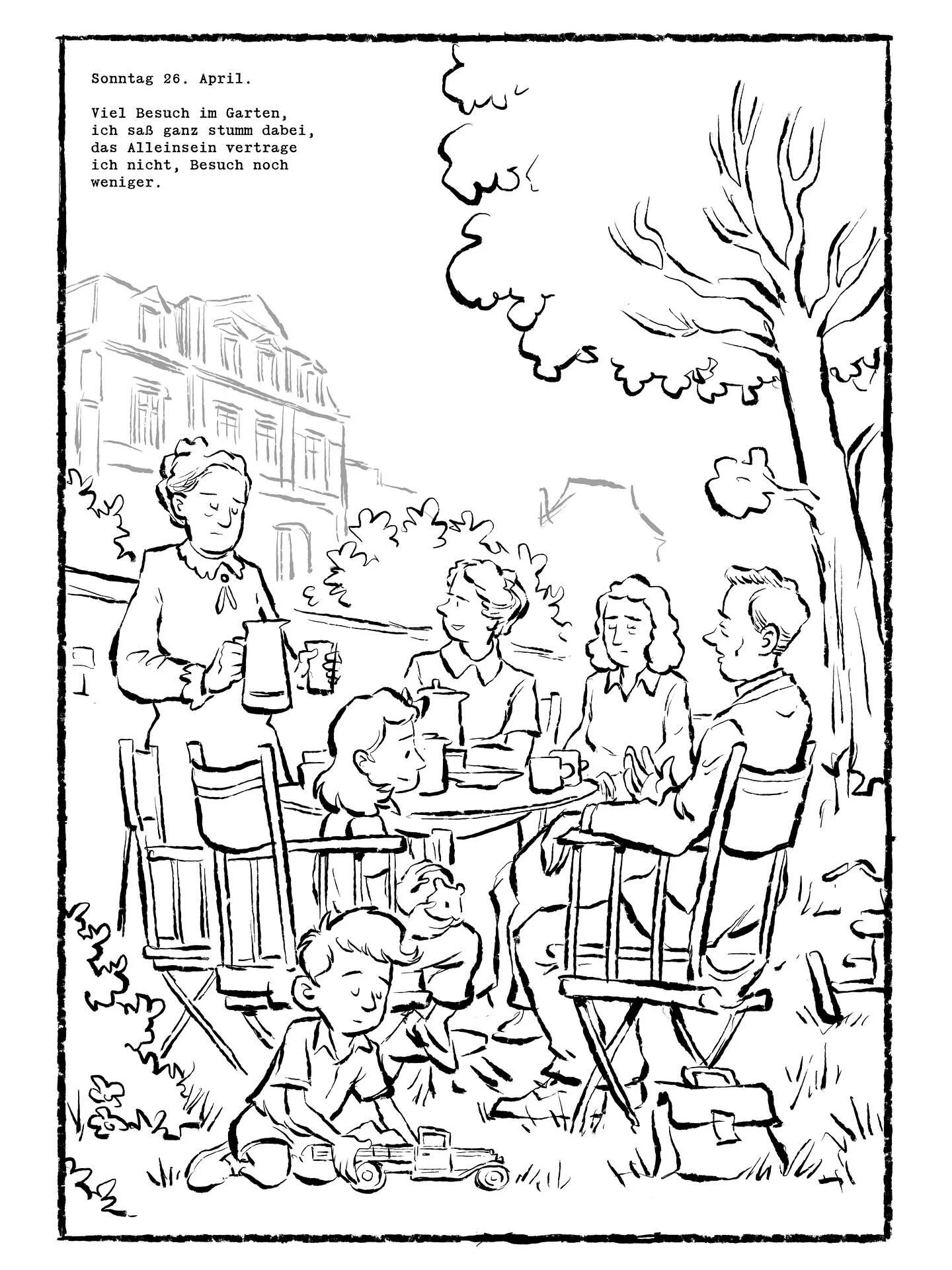 Tag der deutschen Einheit. 
Seite 105 von Teil 2. 
Wir haben noch viel Arbeit vor uns.
.
.
.
#columbusstrasse #graphicnovel #familiengeschichte #nachkriegszeit #limbachoberfrohna #comics