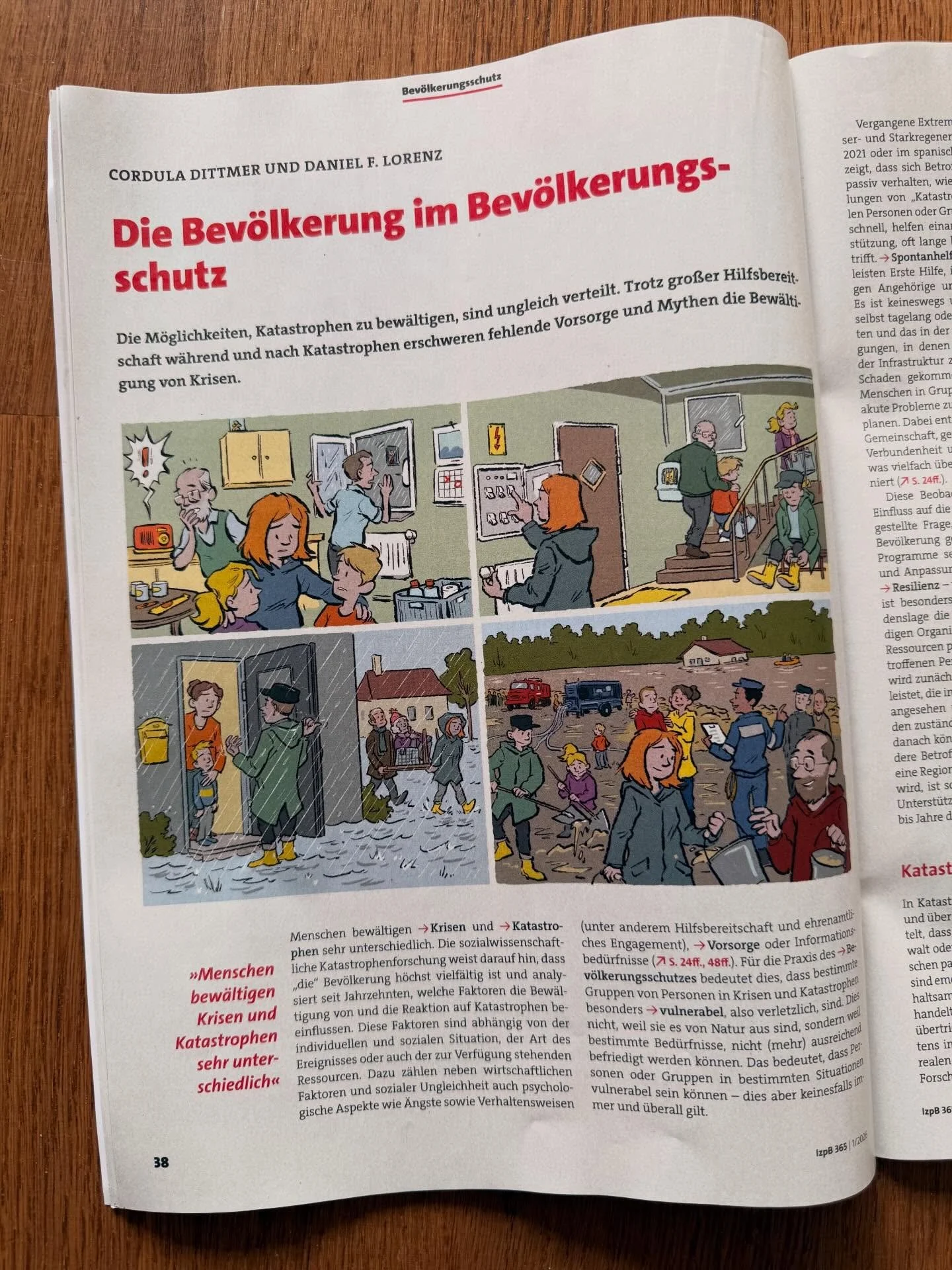 Was tun im Katastrophenfall?
Im Gegensatz zu Erz&auml;hlungen aus Hollywood k&uuml;mmern sich die Leute nicht nur um sich selbst, sondern helfen im Anschluss auch gleich ihrem Umfeld.

Ein paar Illustrationen, die ich f&uuml;r das Magazin der @bpb_de