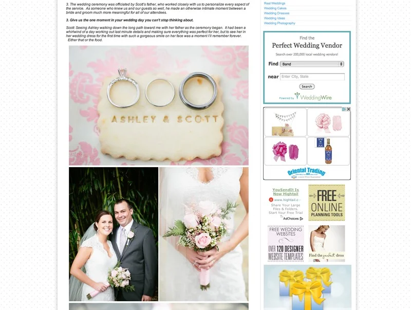 Keepsake Memories is featured on Wedding Wire