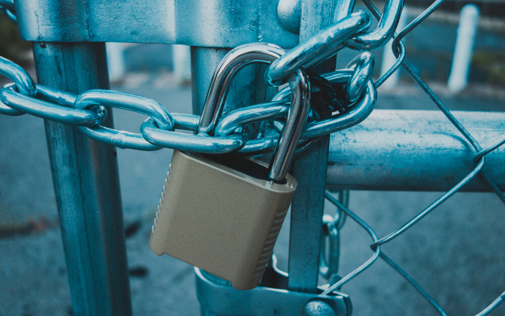 padlock on a iron gate