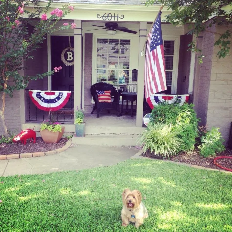 Bentley helping me decorate the porch a few years ago!! 