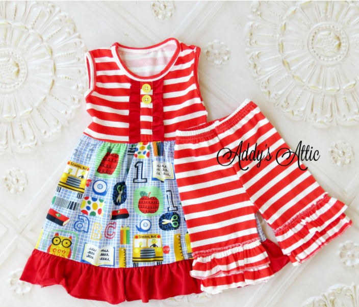 back to school smocked outfit