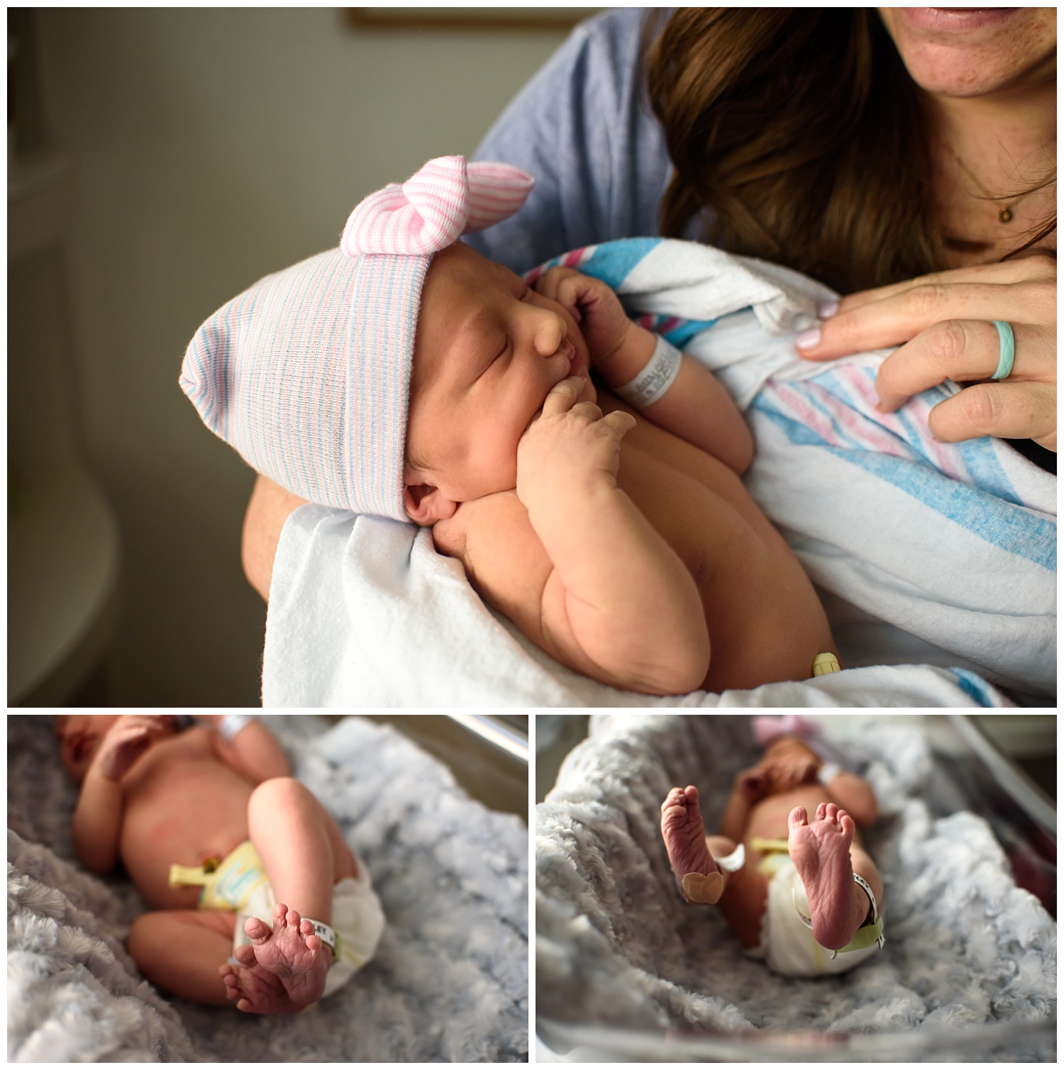 this is an image of a mom holding her newborn baby girl during a fresh 48 newborn session at piedmont hospital in atlanta georgia