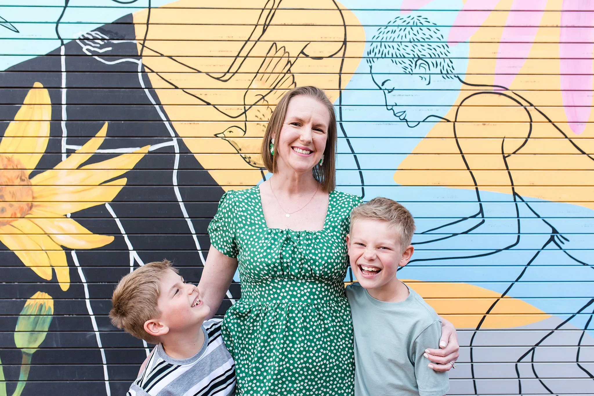 Colorful Family Photos in Blagden Alley DC 