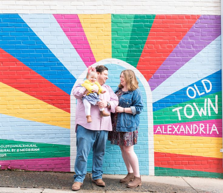 Outdoor Family Photos in Old Town Alexandria | Lifestyle Family Photographer