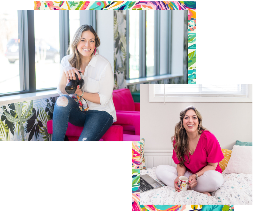 Bethesda, Maryland Newborn Photographer Tabitha Maegan holds props and smiles at the camera