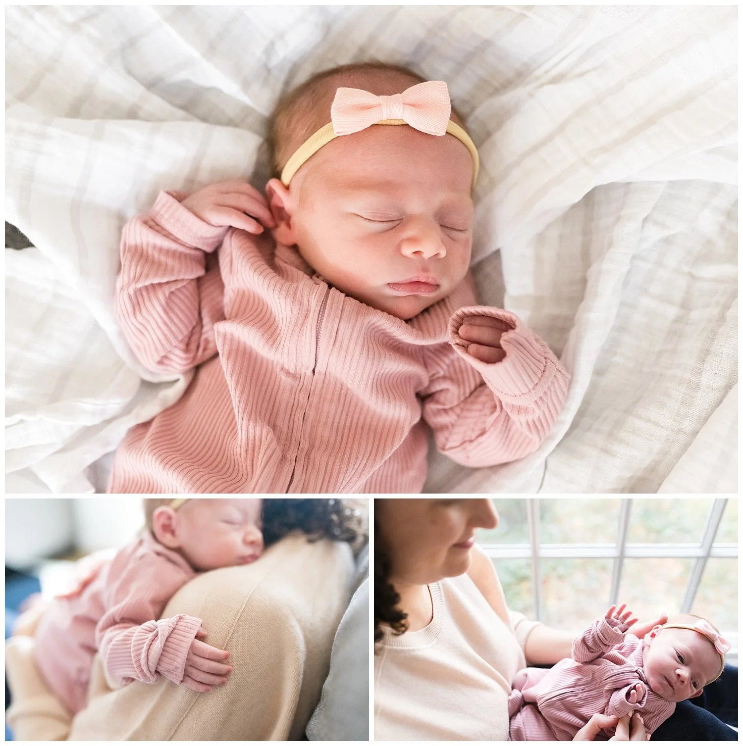 detailed images of newborn baby girl with family members taken at newborn session in Washington DC with Tabitha Maegan
