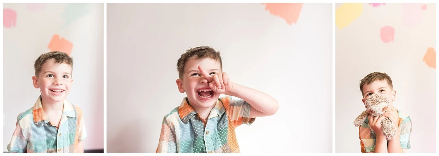 Playful images during Personality Portrait session with Tabitha Maegan at Pink Moon Moms in Bethesda Maryland