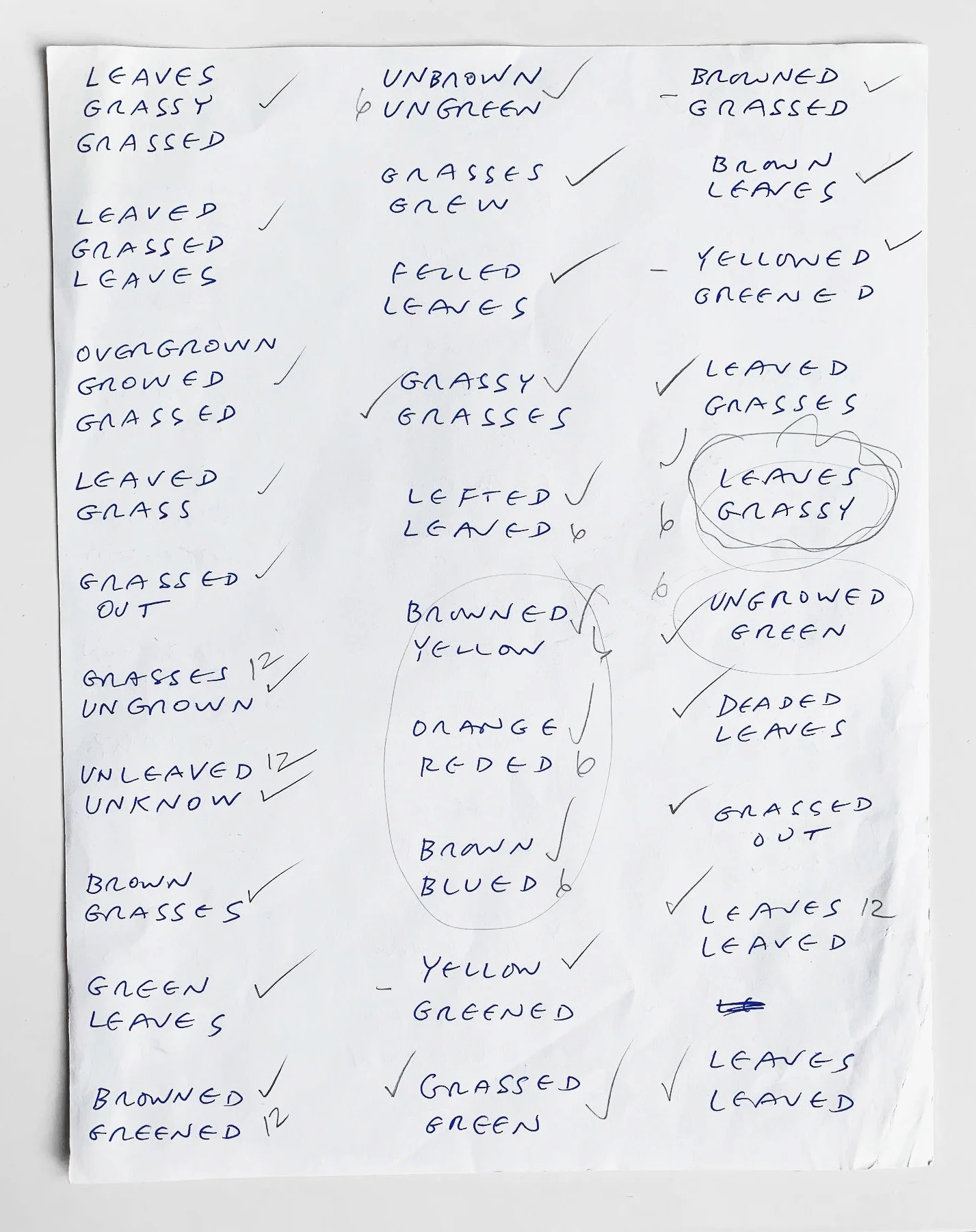 Leaves of Grass, Manuscript - 2017