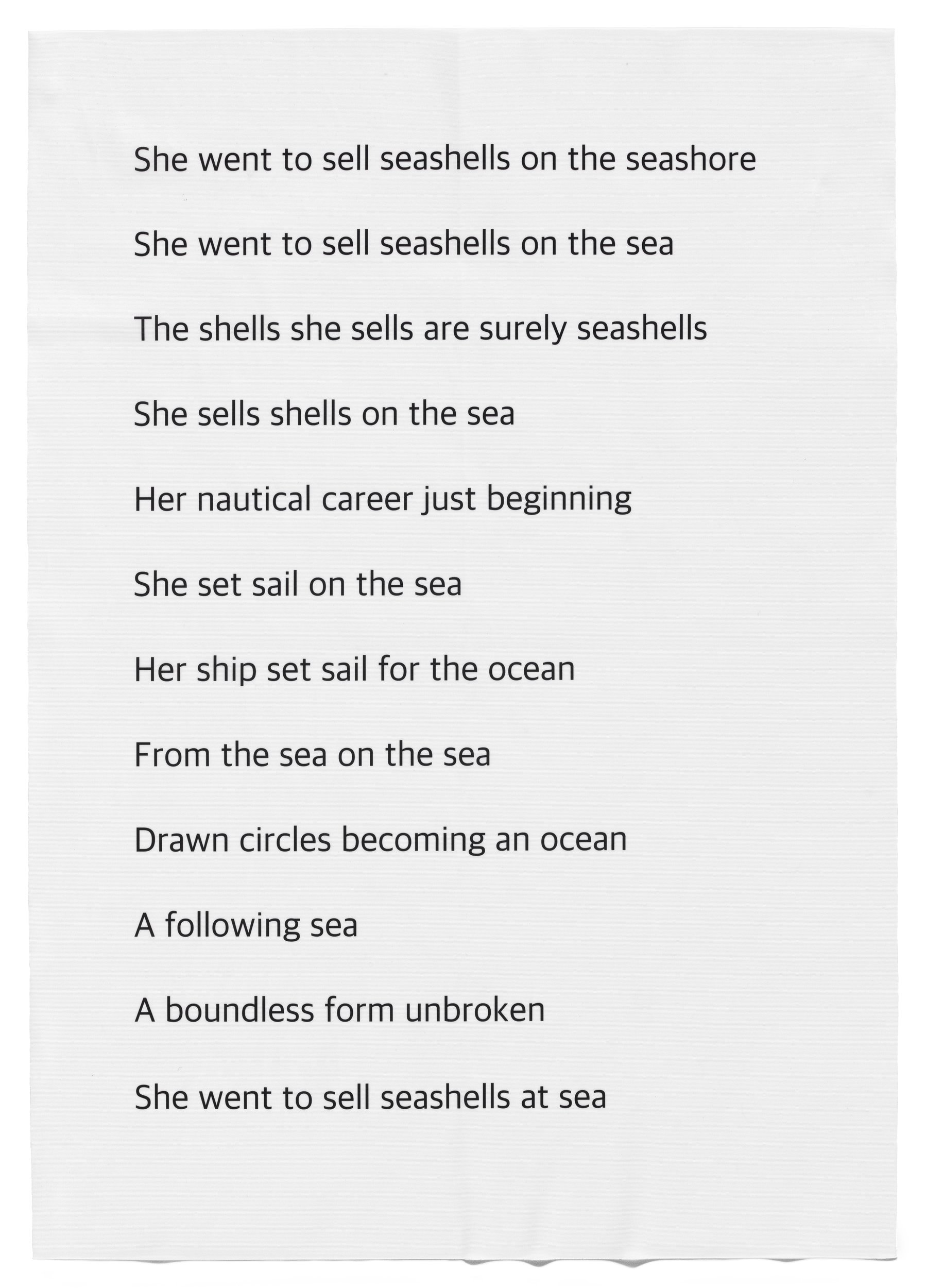 SHE WENT TO SELL SEASHELLS AT THE SEASHORE - 2025