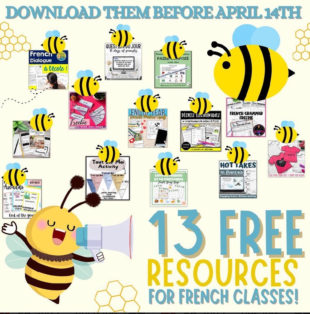 Spring is in the air, and so is the scent of fresh French freebies! 🌼 In collaboration with 12 resource creators, we&rsquo;re offering 13 French teaching resources, absolutely free. Worksheets, speaking activities, comprehension work, puzzles, writi