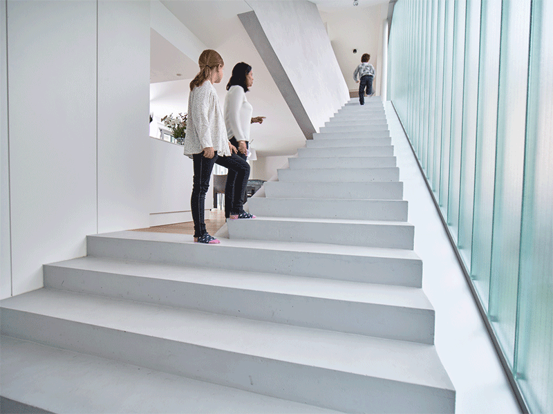 MARC FORNES THEVERYMANY MaHouse Continuous Concrete Staircase Slide Reglit