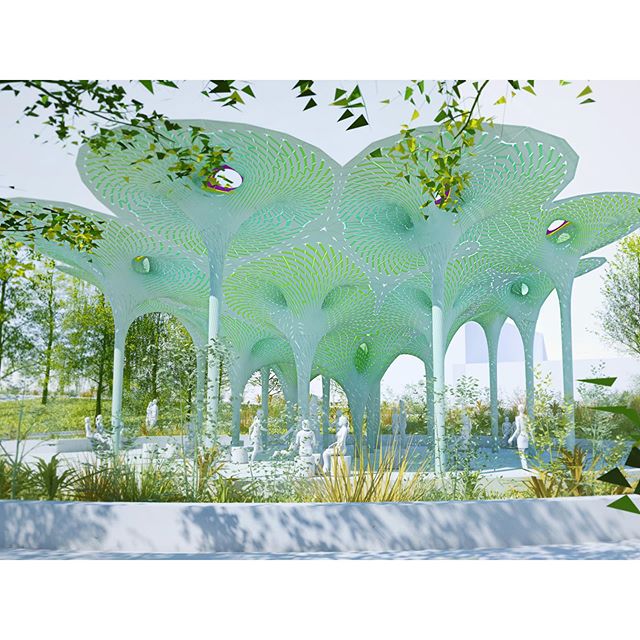 Our take on the &quot;Kiosque a musique&quot;... #workinprogress
.
.
.
.
#WIP #render #rendering #proposal #concept #artpublic #publicart #pavilion #park #placemaking #canopy #canopydesign #gazibo #kiosk #kioskdesign #kiosque #kiosqueamusique #bandsh