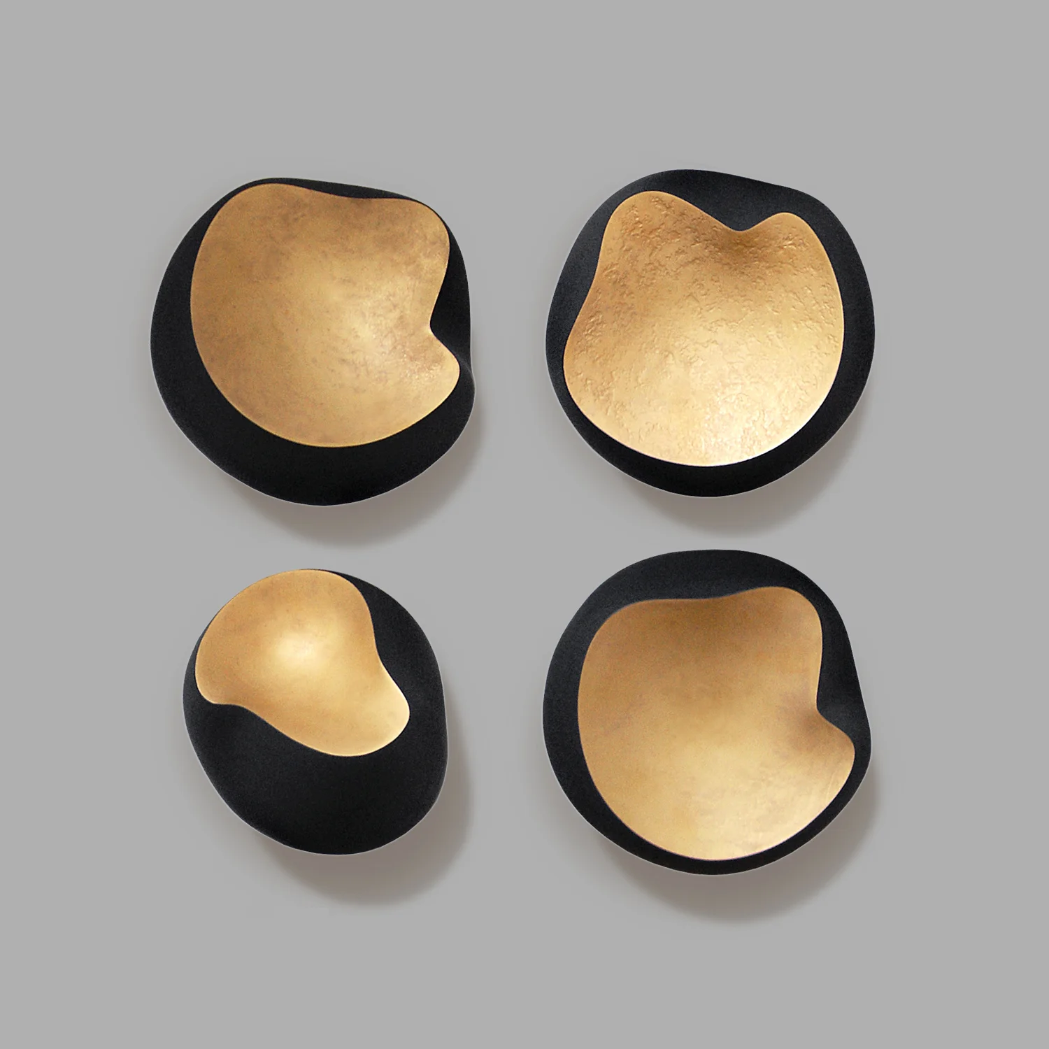 DYNASTY • bowls • cast black china • carat gold enamel • wide version W210MM, tall version H150MM