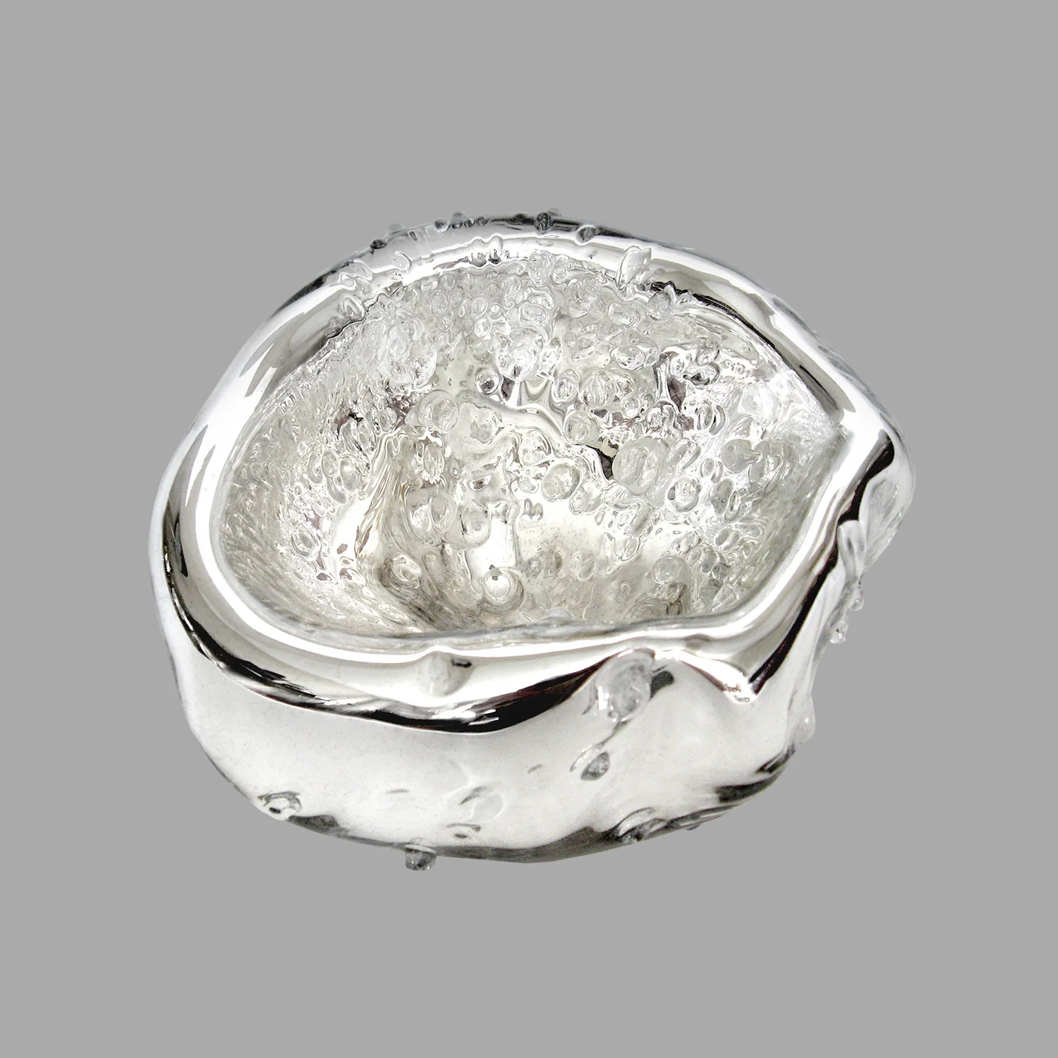 UNKNOWN LANDSCAPES • vessel • hand blown & silver mirrored glass