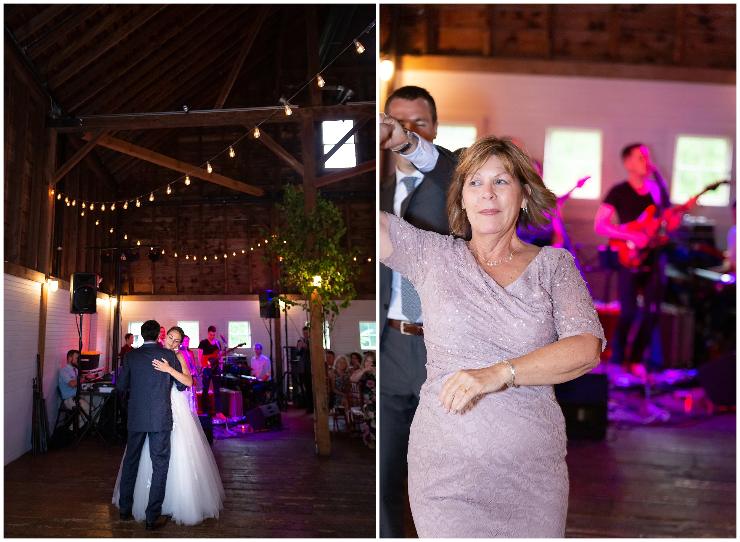 Father-Daughter dance is sweet and slow while Mother and Son twirl about.