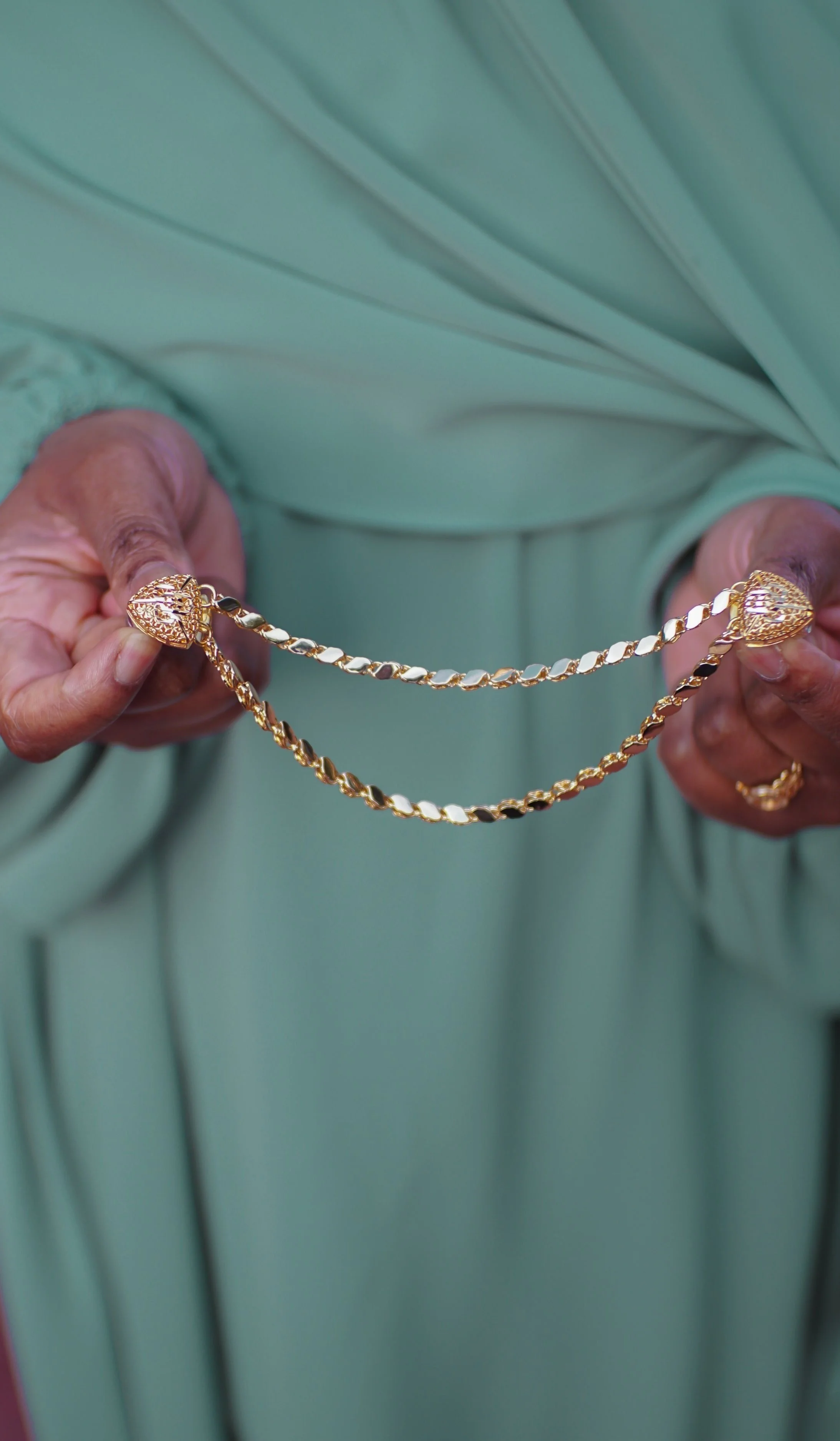 Abaya Double Clip (gold & silver)