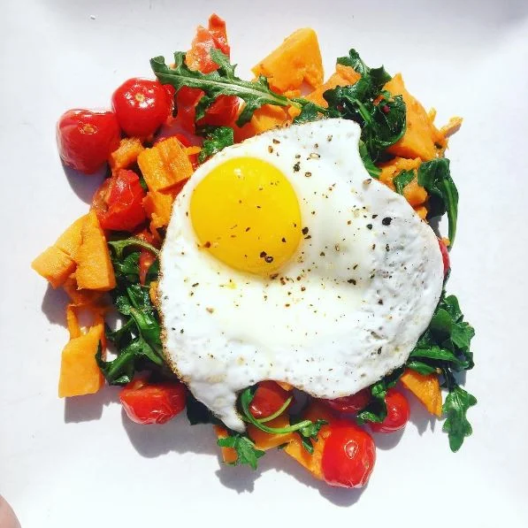 Sweet Potato Tomato Basil Hash