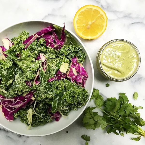 Creamy Cilantro Tahini Salad Dressing