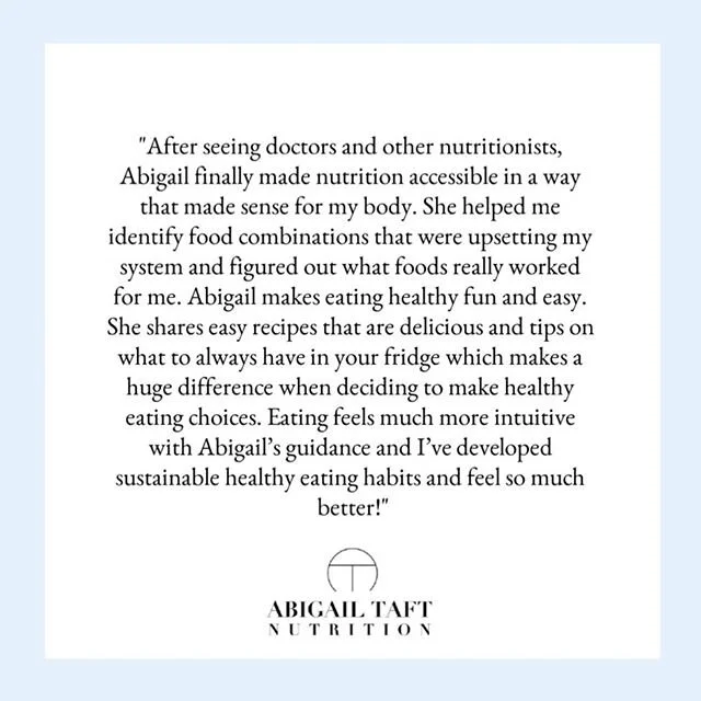 Client success stories, feedback and testimonials&nbsp;are everything to me. I particularly love this one because it embodies what my practice is all about when I work with my private clients: education, individualization, sustainable change, and mos
