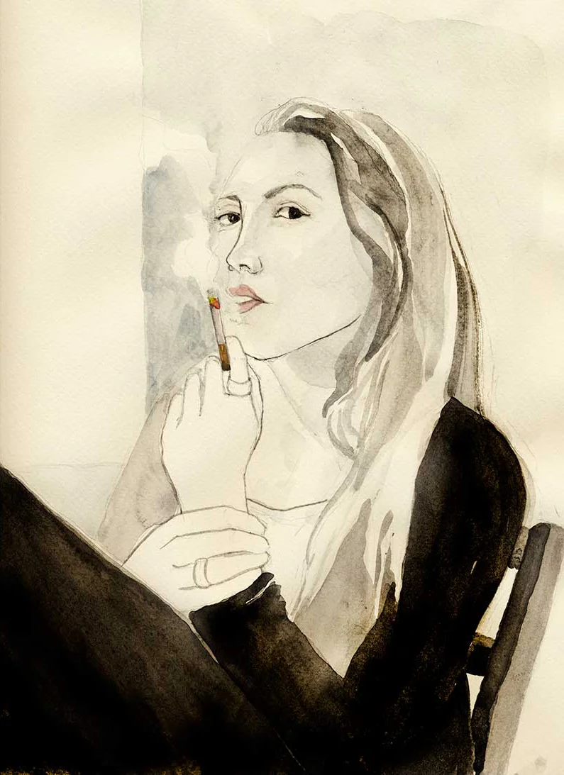 Helga Wretman, watercolor, Fabriano paper, 9 x 11.5 inches