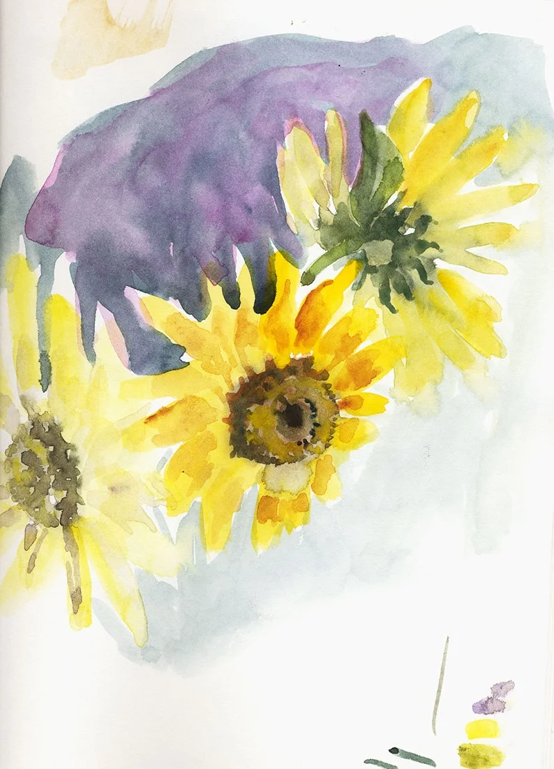 Quick study, getting a feel for values of the yellows.