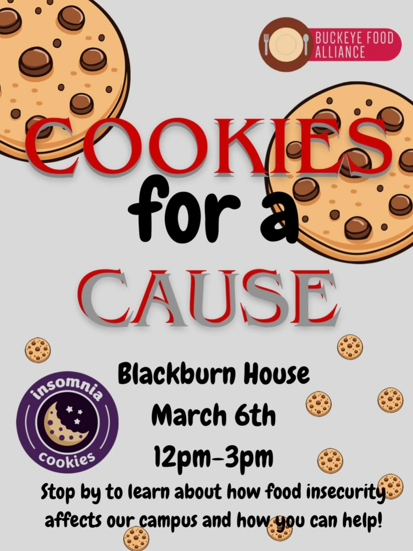 Cookies for a Cause 🍪
Raising awareness about food insecurity on our campus and how you can help. Stop by, learn, and make a difference!