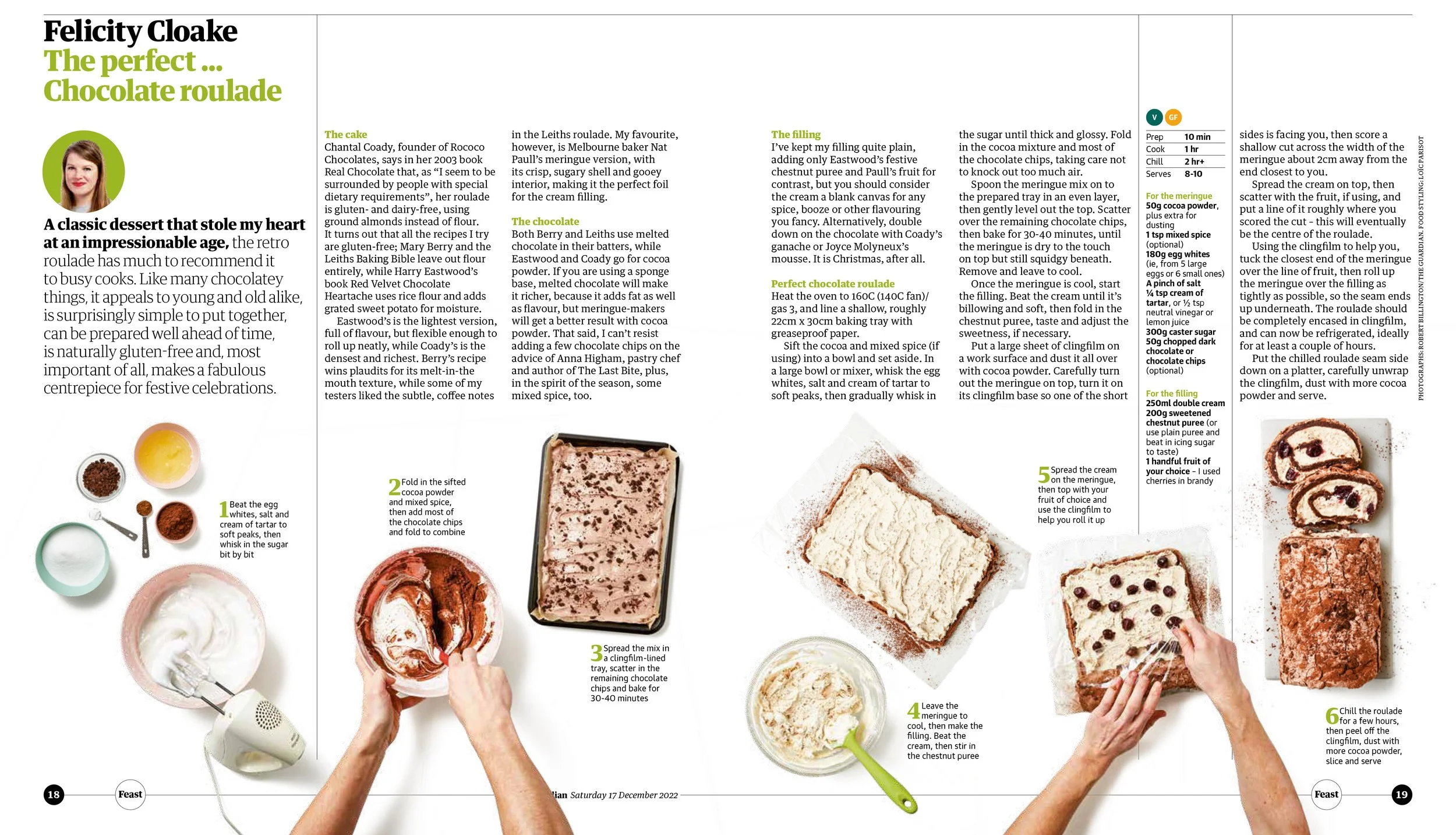 Feast 256, Dec 17, 2022, p18 Felicity Cloake The perfect ... Chocolate roulade.jpg