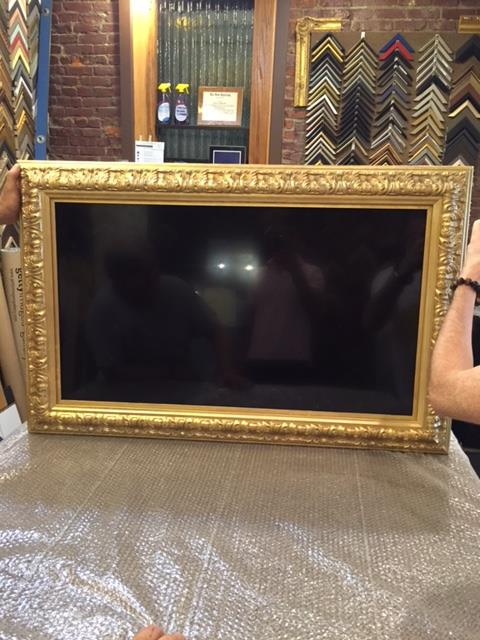 Golden framed tv