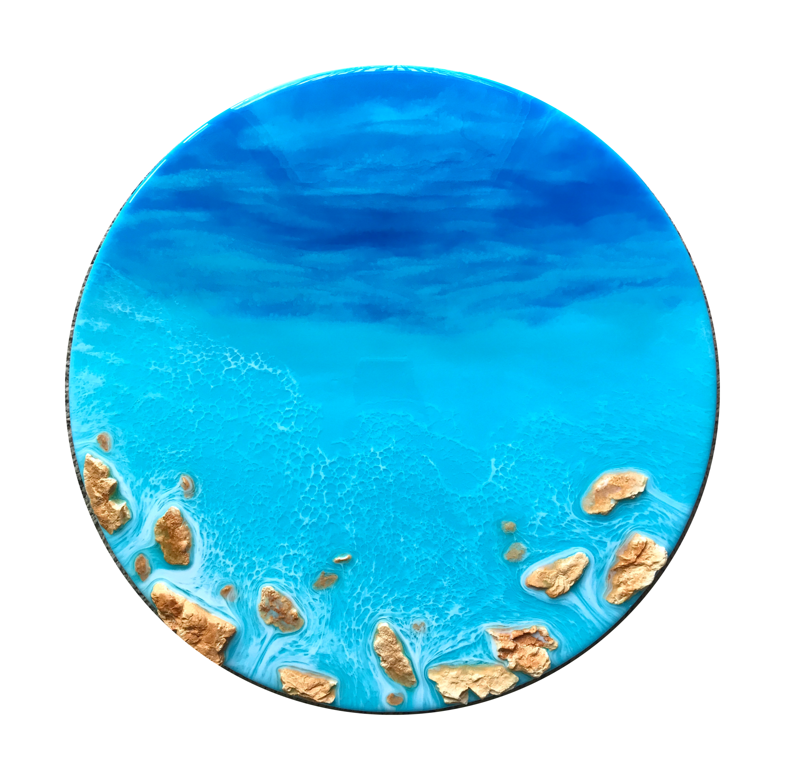 18 in. round with polymer clay rocks