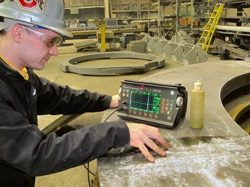 OSSP has NDE inspectors certified in UT Level II Limited Straight Beam on staff for all plate inspection needs. Upon your request our Quality Control personnel can UT test for laminations and surface cracks, A6 flatness requirements and much more. Our burning department inspects every burnout before and after it's processing to ensure your order meets your specifications. Other NDE inspector certifications on staff include Level I & II MT, PT, VT and AWS Certified Weld Inspectors. 
